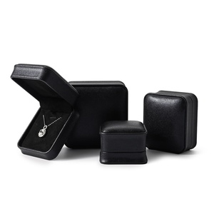 FANXI H158 Custom logo High End <b>Black</b> PU Leather Suede Insert Jewelry <b>Box</b> Bracelet Necklace Ring Gift 'Jwellery' Packaging <b>Box</b> - Product Image 5