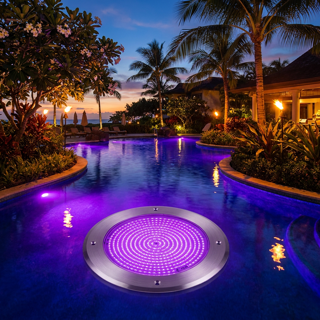 Factory RGB LED Pool Light IP68 DC12V 12W with Remote Control Color Changing Underwater Lamp for Inground Swimming Pool