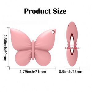 <b>Custom</b> Logo 2.79In Silicone Portable Clip on Butterfly Style Lip Gloss Bracket Keychain Pendant for <b>Lipstick</b> Perfume - Product Image 2