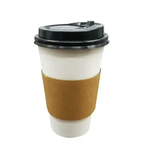 Logo kustom cangkir kopi kertas lengan Kpop Cupsleeve 8oz untuk cangkir kopi