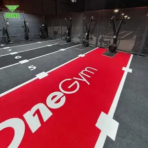 Высокая плотность индивидуальный дизайн логотипа Радуга фитнес Искусственный Газон Синтетический Газон спортивный тренажерный зал искусственная трава напольный коврик для фитнеса