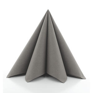 Serviettes de table Uni beige gris 40x40 cm 1/4 fois en Linclass - Product Image 1