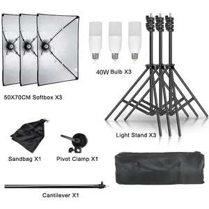 Kit d'éclairage professionnel pour studio <span class=keywords><strong>photo</strong></span> et vidéo <span class=keywords><strong>YouTube</strong></span>, avec bras de fixation, alimentation secteur et emballage inclus - Product Image 5