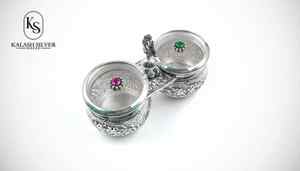 Juego de Recipientes para Frutos Secos de Plata Hechos a Mano con Tapas Decorativas, Frascos de Almacenamiento Premium para Regalos, Decoración del Hogar y Uso en Pooja - Product Image 2