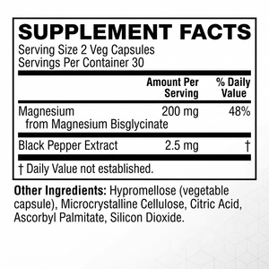 Cápsulas de Glicinato de Magnesio OEM ODM de 200 mg con Extracto de Pimienta Negra, 60 Unidades, Directo de Fábrica, Marca Privada - Product Image 2