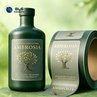 Fabricant ODM sur mesure, étiquettes autocollantes personnalisées en feuille d'or pour bouteilles d'huile d'olive, pour une identité de marque de luxe