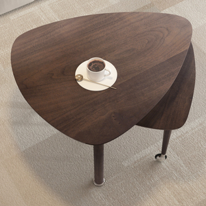 Table basse moderne avec pieds en bois massif, rotative, pour salon - Product Image 4