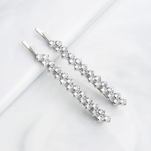С украшением в виде кристаллов с цветочным узором на свадьбу, волосы на заколках для наращивания ювелирные Заколки для волос для женщин 2 шт./упак. - Product Image 3