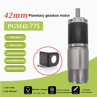 Moteur CC à engrenages planétaires métalliques 42GP-775, 12V~24V/1351RPM~7RPM, couple élevé, marche avant/arrière, régulation de vitesse PWM, ventilateur, max 150 kg