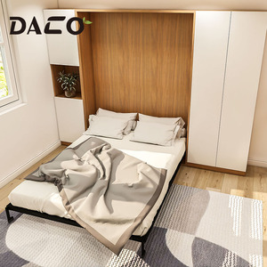 Cama plegable con mecanismo de diseño de pared, Kit de cama doble, Queen - Product Image 1