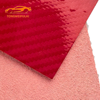 Tissu en cuir PU avec imprimé fibre de carbone pour siège de voiture, volant de course imperméable et élastique