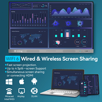 Pizarra Electrónica Táctil IR de 55 Pulgadas 4K con 20 Puntos de Contacto, Pizarra Inteligente con Sistema Operativo Android/Windows, PC Todo en Uno para Uso Interactivo en el Aula, A+