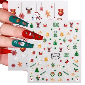 Metal Beadable Pens Use Semi Cured Strips Vinyl Wraps Custom Design Nail Decal Stickers For Christmas Gift