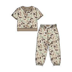 Custom Camouflage Boys Girls Outfits Wholesale Sibling Matching Styles <b>Toddler</b> Hunt Clothing Boutique Kids Factory Price Clothes - Product Image 3