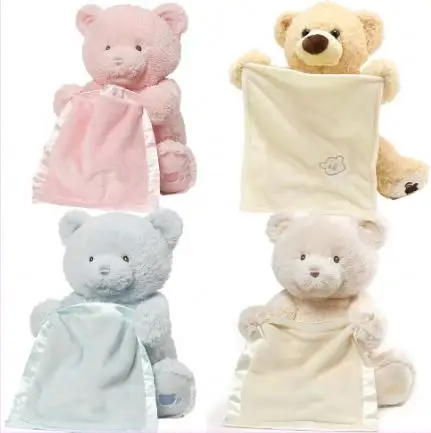 Factory Sell Kawaii Hide And Seek Bear Toy Children's Day Gift Baby Plush Learn To Talk Peekaboo Handkerchief Bear