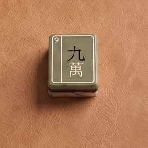Nouvel ensemble de jeu de Mahjong portable 2026, design moderne, tuiles vertes, dos blanc, style campagnard, pour 4 joueurs - Product Image 3