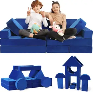 Wandelbares Weichschaumsofakissen DIY-Kindercouch 14-Pcs modulares Kinderspiel-Couch-Set