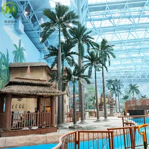 Tronc en fibre de verre hauteur personnalisée grand arbre palmier en plastique cocotier artificiel pour la décoration extérieure