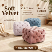 Meubles de salon modernes, tabouret italien de haute qualité, chaise ottoman, banc capitonné en velours, confortable pour appartement