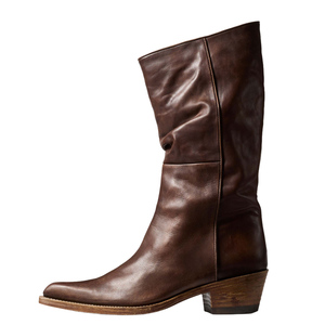 Big Size 46 Women Pointy Toe Mid Calf Booties Medium Square Chunky Heels Short <b>Boots</b> Cowboy Western Style Shoes - Product Image 2