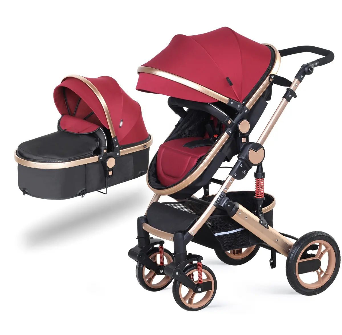 Poussette pour bébé Pram Poussette pour bébé 2 en 1 de luxe avec siège auto de meilleure qualité