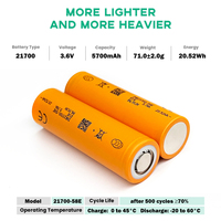 Batterie lithium-ion rechargeable INR21700 58E 3,6V 5700mAh à décharge rapide, 500 cycles, -20-60°C
