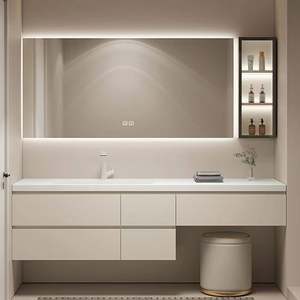 Minimalist Style <b>Wall</b> Mounted <b>Bathroom</b> <b>Cabinet</b> Ceramic Integrated Basin Moisture-proof Modern <b>Bathroom</b> Vanity Set - Product Image 4