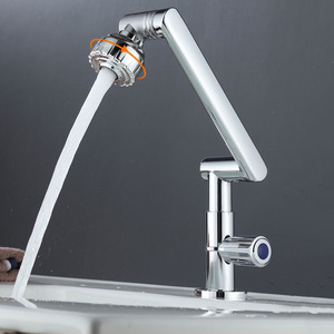 Keran air terjun Multifungsi rotasi 360 °, keran air terjun semprotan Sungai wastafel air dingin keran cuci untuk kamar mandi - Product Image 1