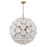 Suspension moderne en verre en forme de boule, cadre métallique doré, hauteur réglable, haute luminosité, idéale pour salon et salle à manger