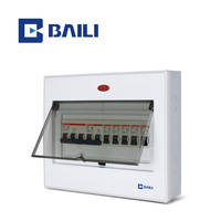 Boîtier de distribution BAILI V8 42 voies à montage en surface, avec couvercle en plastique et base métallique, voyant lumineux, protection basse tension, pour disjoncteurs (MCB)