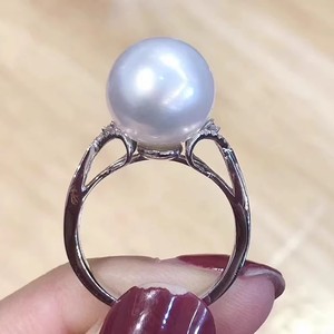 Base para Anillo de Plata S925 10545DIY con Cuentas Redondas de 8-10 mm, Accesorio con Base Doble Vacía para Perlas Sueltas, Soporte para Joyería - Product Image 4