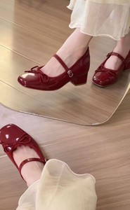 <span class=keywords><strong>Scarpe</strong></span> da Donna Mary Jane <span class=keywords><strong>con</strong></span> Fiocco e Tacco Nascosto, Comode Ballerine <span class=keywords><strong>con</strong></span> Tacco Largo - Product Image 4