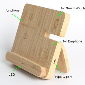 <span class=keywords><strong>Chargeur</strong></span> sans fil en bambou 3-en-1 avec LOGO personnalisé pour iPhone 16 15 <span class=keywords><strong>Pro</strong></span> Max IWatch <span class=keywords><strong>AirPods</strong></span> 15W Charge rapide sans fil PD pour ordinateur portable - Product Image 5