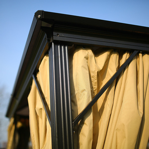 Toit de polycarbonate de <span class=keywords><strong>belvédère</strong></span> en aluminium de luxe extérieur de toit rigide de jardin en métal de cadre en métal de belvédè - Product Image 3