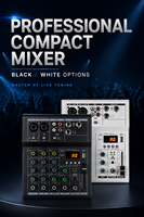 Table de mixage audio portable A4-USB 4 canaux avec alimentation fantôme 48V et entrée USB pour diffusion en direct et enregistrement à domicile