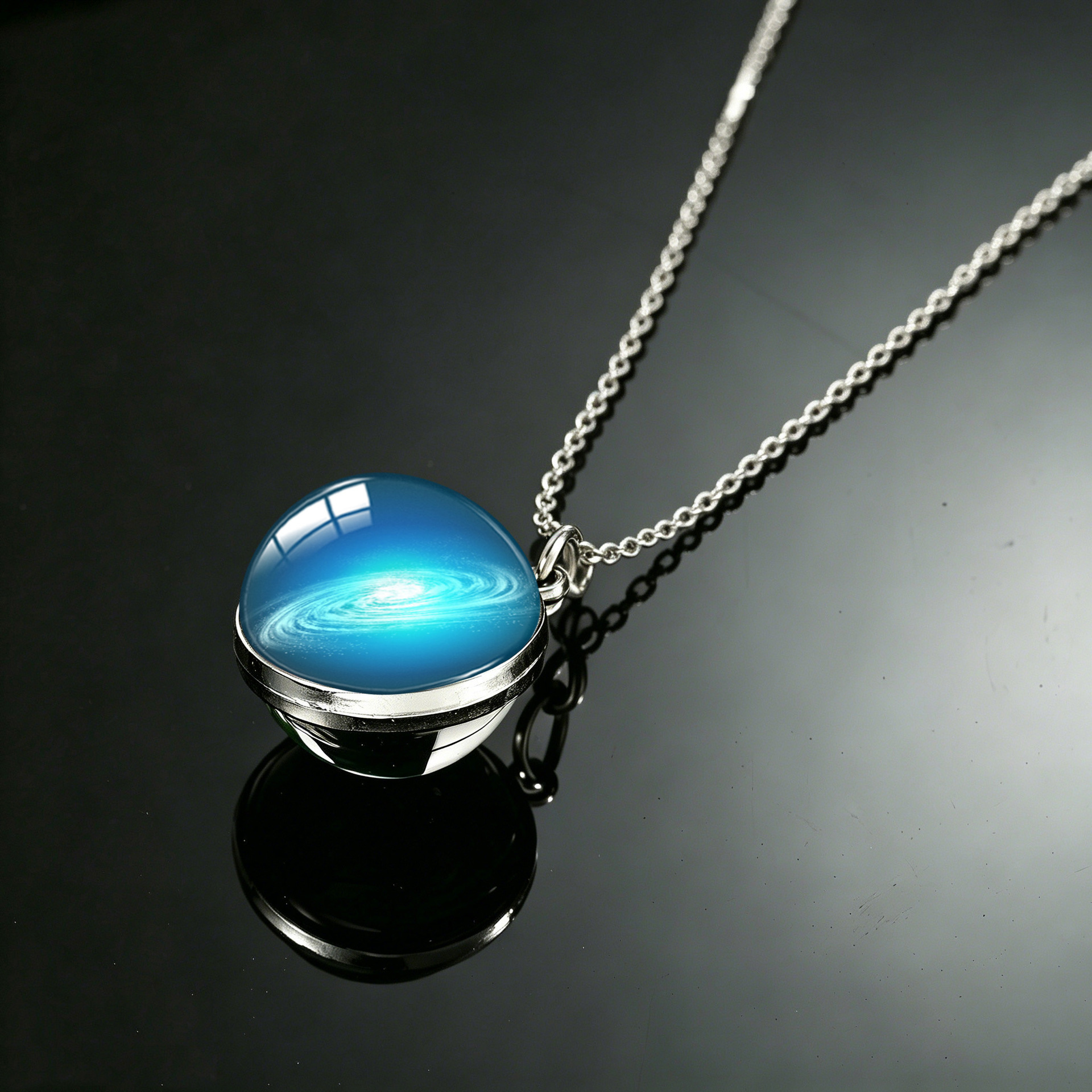 galaxie bleue colorée