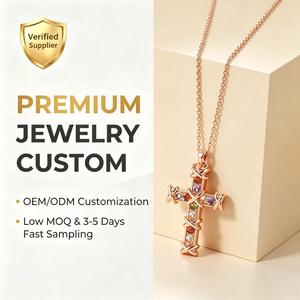 Perles de zircon colorées, collier en bambou neutre, design <span class=keywords><strong>Liki</strong></span>, style Instagram, colliers raffinés - Product Image 1