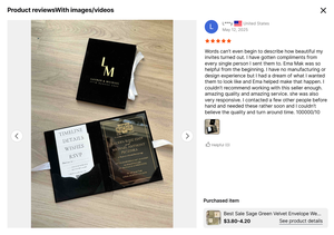 <span class=keywords><strong>Partecipazioni</strong></span> di Nozze Floreali Personalizzate di Lusso ed Eleganti con Busta in Velluto e Lamina d'Oro in Acrilico o Carta - Product Image 2