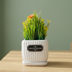 Pots et jardinières minimalistes blancs PAP25 pour la décoration intérieure et extérieure, la maison, le jardin, le balcon et la table - Product Image 3