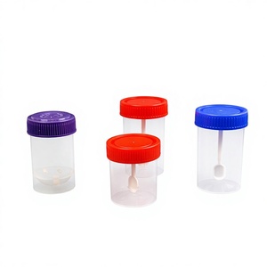 Gobelet de prélèvement d'échantillons d'urine à usage unique avec couvercle à levage manuel et graduations - Product Image 1