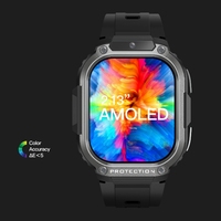 Reloj Inteligente DM63 de 2.13 Pulgadas con NFC, Contraseña, Pantalla AMOLED de 1000 mAh, IP67, Cuadrado, Sistema Operativo Android, Compatible con Tarjeta SIM 4G para Registro Deportivo
