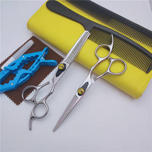 Ciseaux à cheveux professionnels en acier inoxydable, ciseaux plats, ciseaux à effiler, manche moyen, pointe acérée, pour usage en salon - Product Image 5