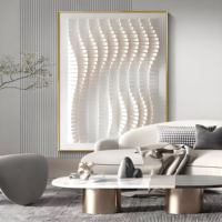 Panel de Escultura Mural Texturizado 3D Clásico Moderno con Diseño de Ondas Abstractas para Decoración de Dormitorios y Hogares