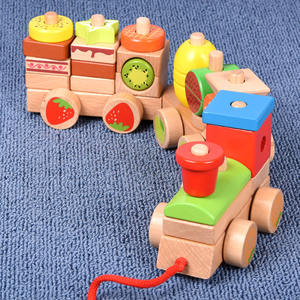 Tren Montessori de Frutas Set de Encaje de Formas Bloques de Apilamiento DIY Rompecabezas Geométrico Tractor Juguetes Educativos para Niños y Niñas - Product Image 3