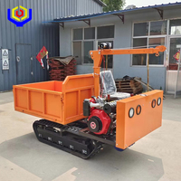 Mini-dumper chenillé tout-terrain de 1,5 tonne avec benne basculante hydraulique et chenilles en caoutchouc