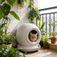 Bac à litière pour chat intelligent, automatique, écologique, désodorisant, 78L, grande capacité, capsule spatiale, contrôle par application, capteurs de sécurité, bac à déchets de 7L