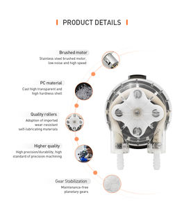 השמאליים להתאמה אישית 12v/24v/24v peristaltic משאבות זרם קטן dc מנוע חשמלי משאבת מעבדה חשמלית - Product Image 4