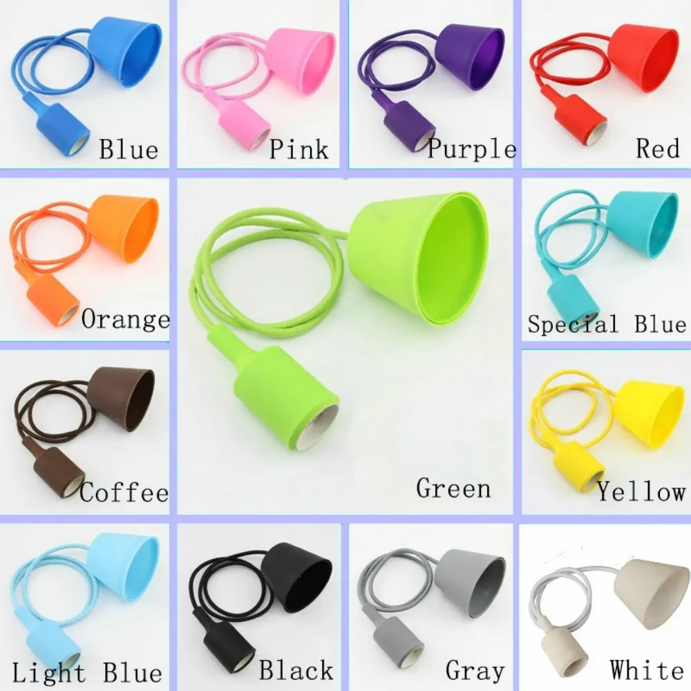 Wholesale Vintage Silicone Pendant Ceilling Wall Lamp Adjustable E27 Silicone Lamp Holder with Wire