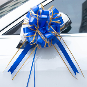 Lazo Decorativo para Espejo Retrovisor de <span class=keywords><strong>Coche</strong></span> de <span class=keywords><strong>Boda</strong></span>, con Borde Dorado, Hecho a Mano, de Plástico Mate Texturizado, con Hilo de Nieve - Product Image 4