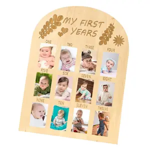 我的第一年婴儿月里程碑我的第一年纪念品相框相框妈妈宝宝展示木板